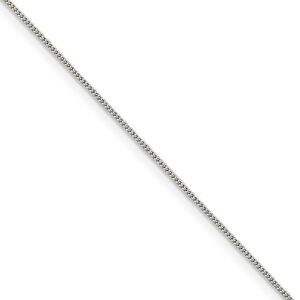 0.8mm, Sterling Silver Curb Chain Necklace, 16 Inch